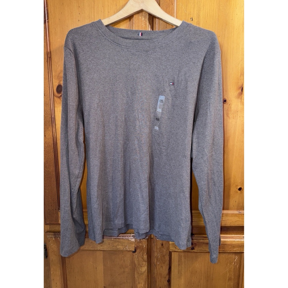 Tommy Hilfiger Shirt Long Sleeve Flag Logo Tee Top Brown NEW Women's XXL 2XL